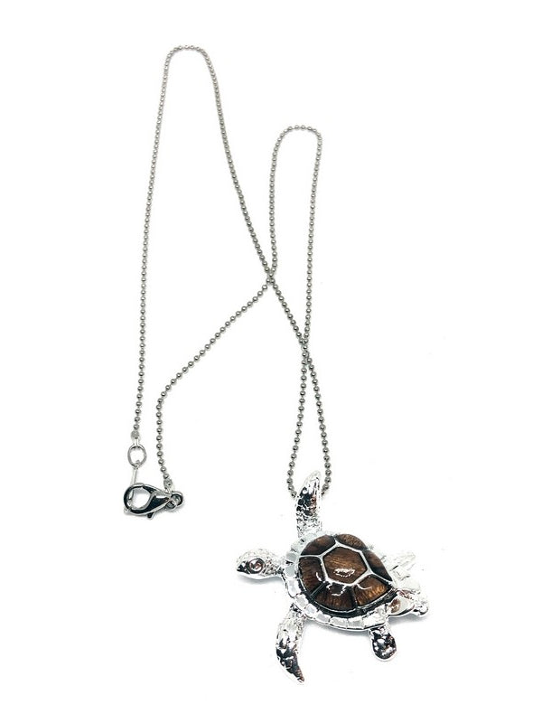 Koa Honu Pendant with Ball Chain - Makana Hut