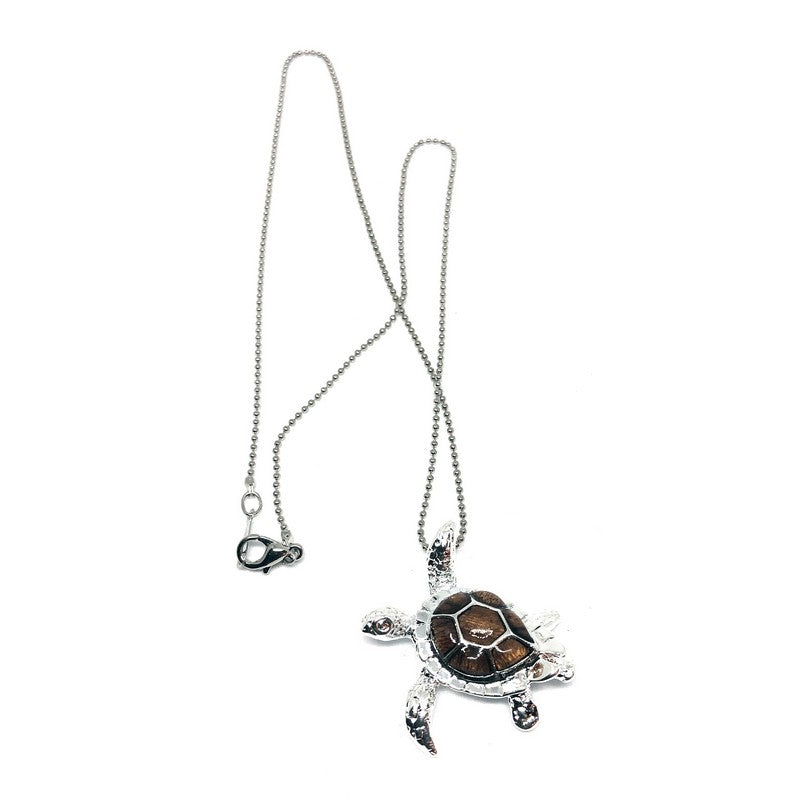 Koa Honu Pendant with Ball Chain - Makana Hut