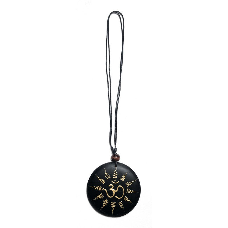 Om Circle Wooden Necklace