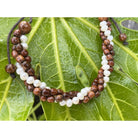 Koa Wood & Pearl Twist Adjustable Bracelet