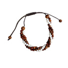 Koa Wood & Pearl Twist Adjustable Bracelet