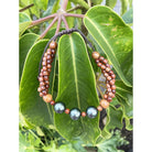 3 Strand Koa Wood and Pearl Adjustable Bracelet 12mm