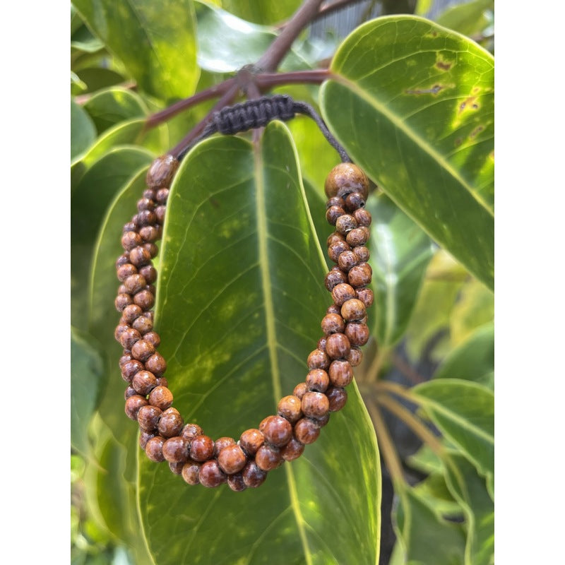 3 Strand Hawaiian Koa Wood Adjustable Bracelet