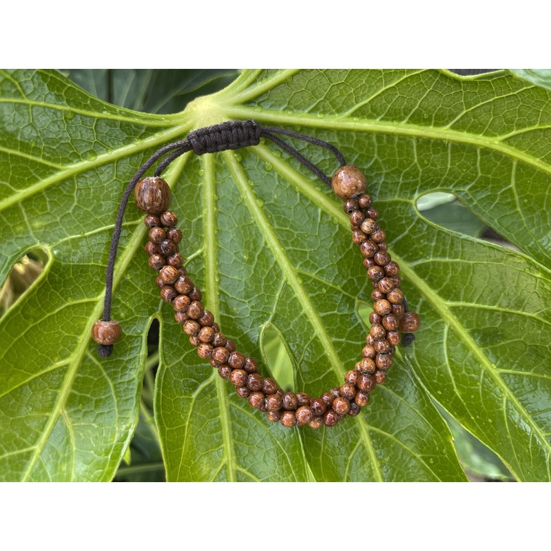 3 Strand Hawaiian Koa Wood Adjustable Bracelet