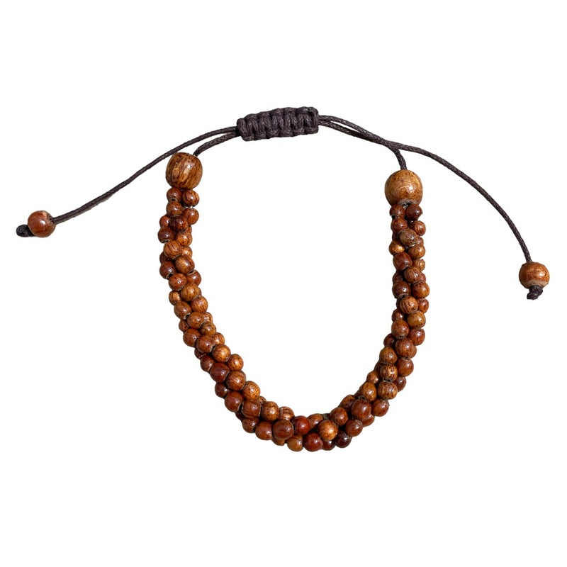 3 Strand Hawaiian Koa Wood Adjustable Bracelet