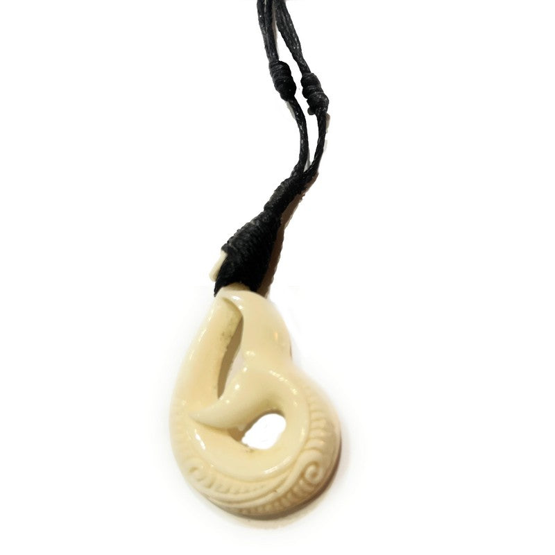 Hawaiian Fish Hook Necklace with Whale Tail