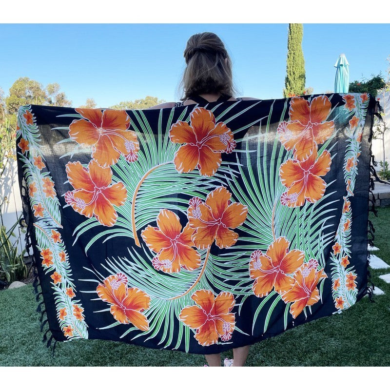 Hawaiian Flowers | Orange Pareo