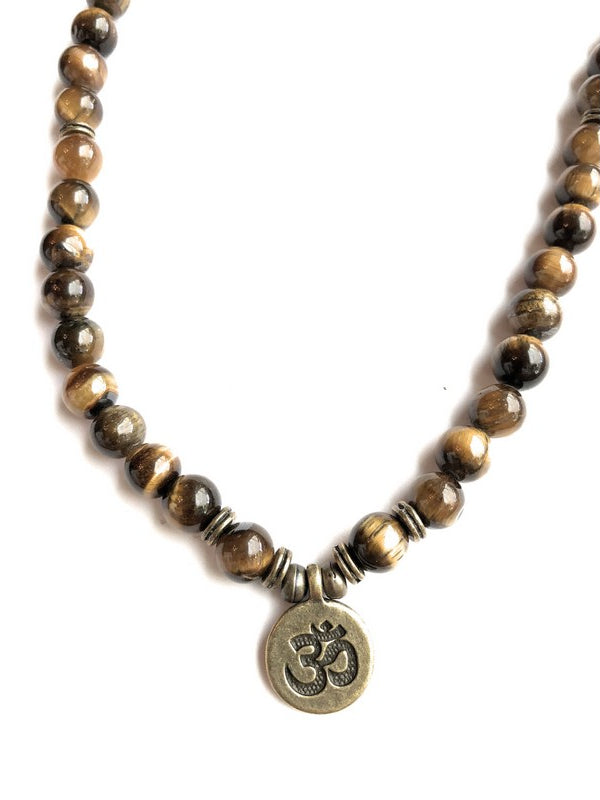 Tiger Eye "Om" Necklace or Bracelet | Tropical Jewelry - Makana Hut
