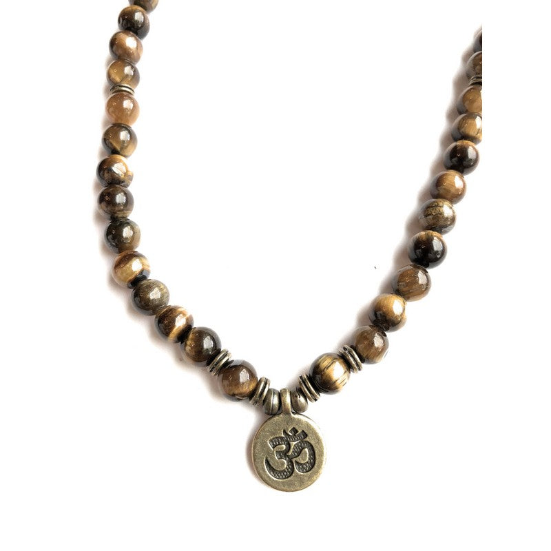 Tiger Eye "Om" Necklace or Bracelet | Tropical Jewelry - Makana Hut
