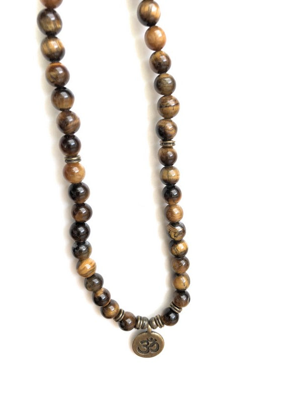 Tiger Eye "Om" Necklace or Bracelet | Tropical Jewelry - Makana Hut