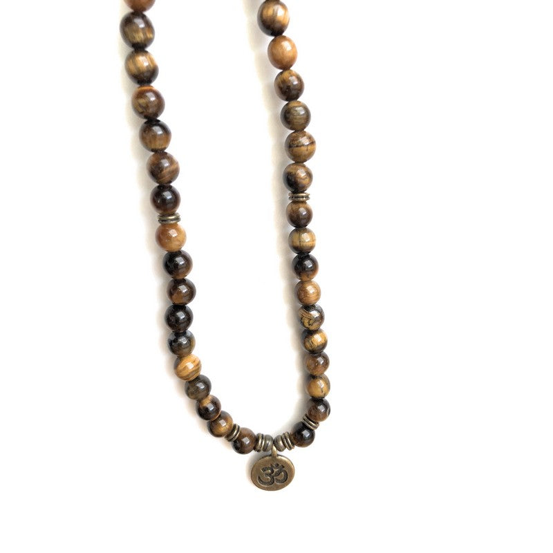 Tiger Eye "Om" Necklace or Bracelet | Tropical Jewelry - Makana Hut