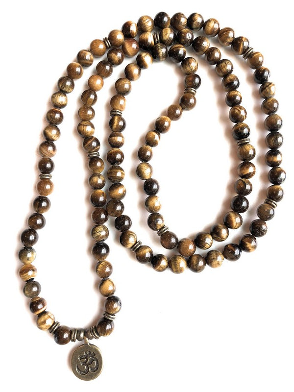 Tiger Eye "Om" Necklace or Bracelet | Tropical Jewelry - Makana Hut