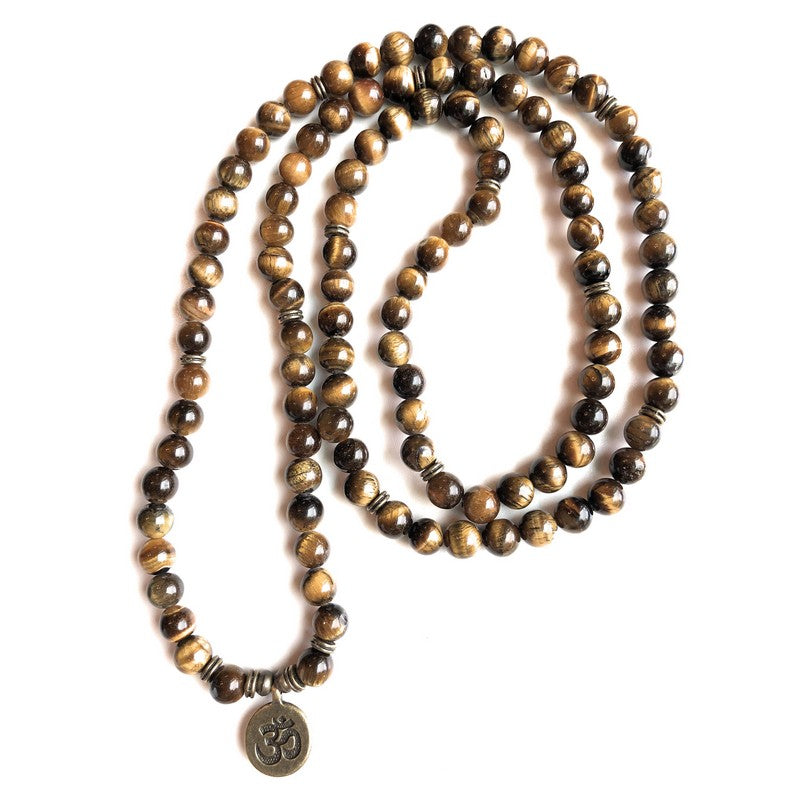 Tiger Eye "Om" Necklace or Bracelet | Tropical Jewelry - Makana Hut