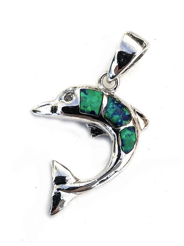 Dolphin with Blue Opal | Pendant - Makana Hut