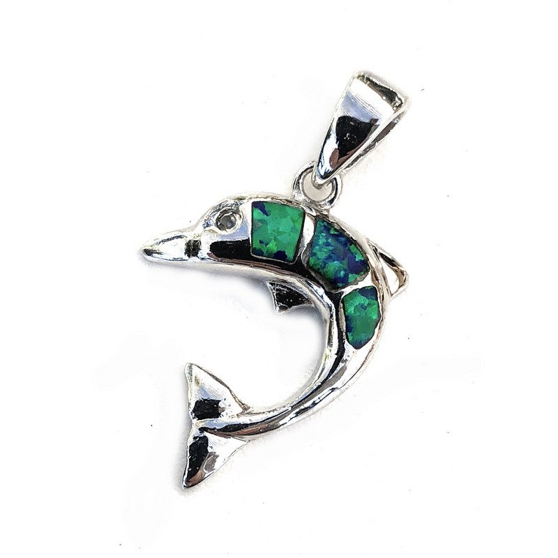 Dolphin with Blue Opal | Pendant - Makana Hut