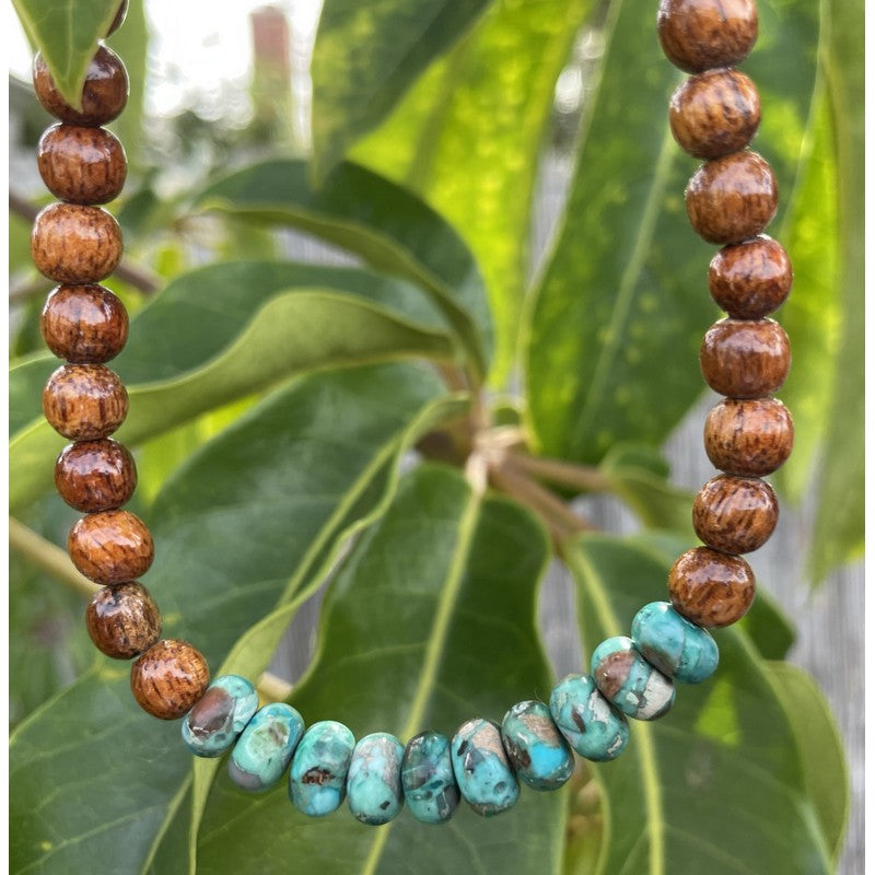 Koa and Imperial Jasper Necklace 18"