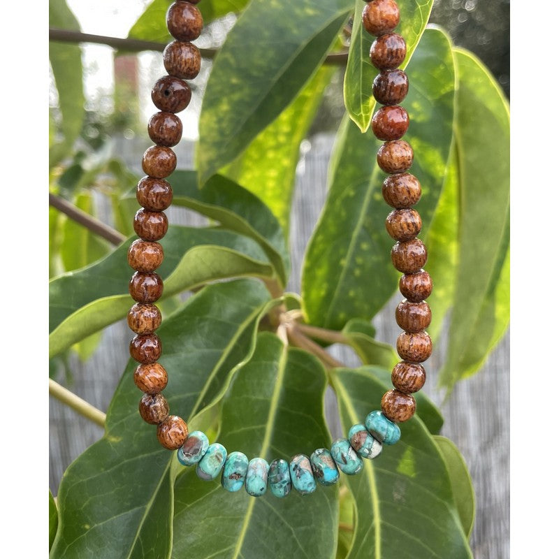 Koa and Imperial Jasper Necklace 18"