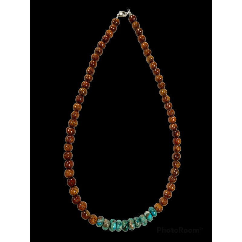 Koa and Imperial Jasper Necklace 18"