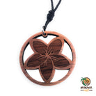 Koa Wood Plumeria Circle Necklace - Makana Hut