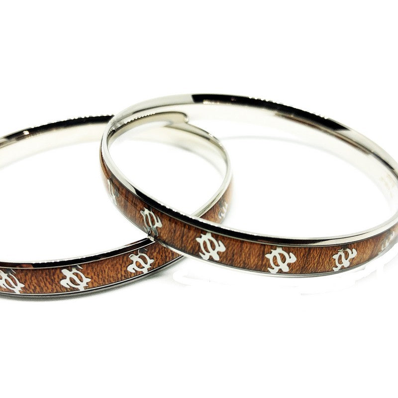 Koa Wood Bangle with Honu - Makana Hut