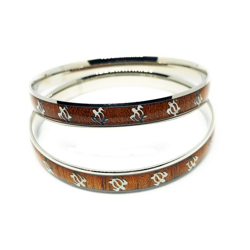 Koa Wood Bangle with Honu - Makana Hut