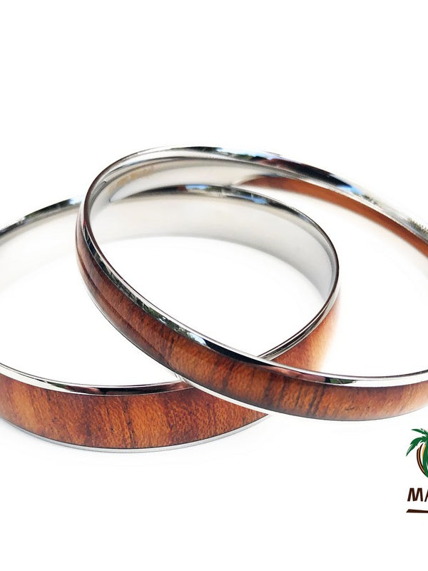 Wood Stainless Steel Bracelet 8mm - Makana Hut