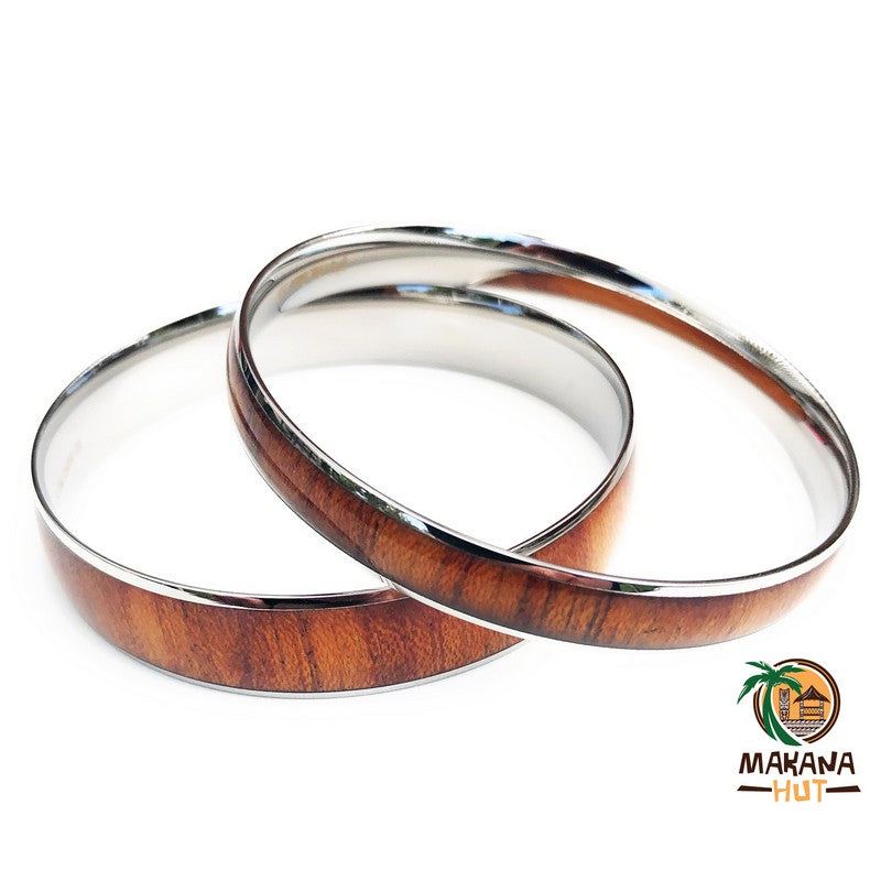 Wood Stainless Steel Bracelet 8mm - Makana Hut