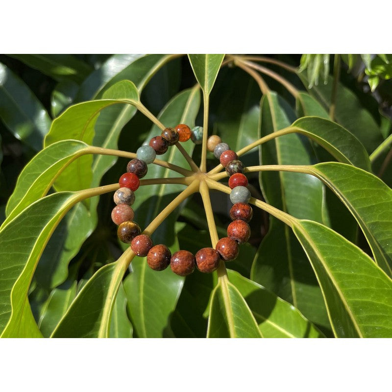 Koa and Earth Tone Stretch Bracelet | 8mm Small