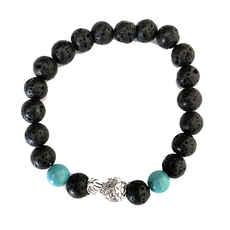 Pineapple Lava Rock Bracelet