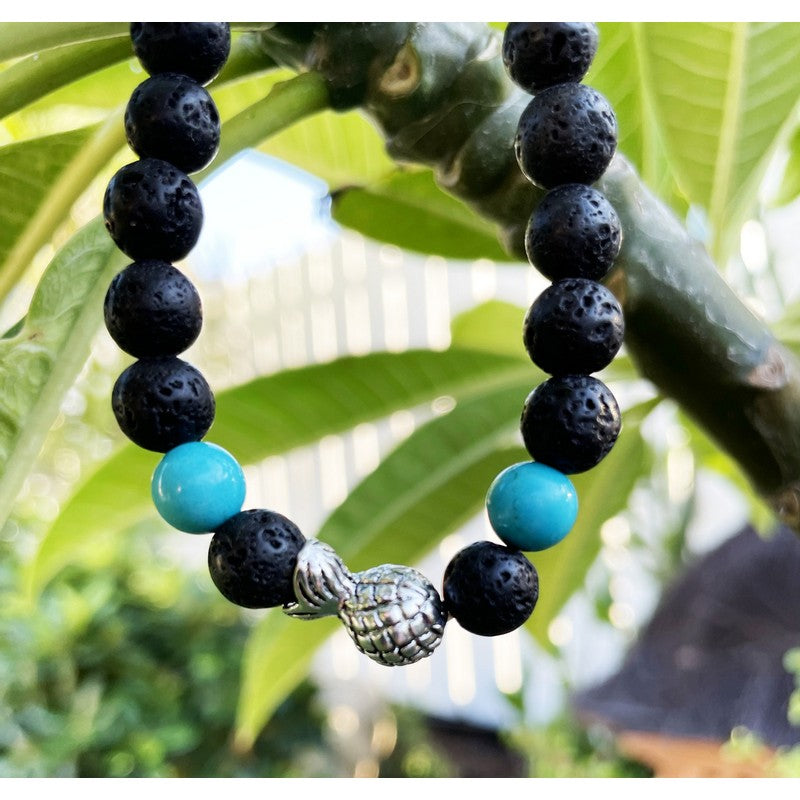 Pineapple Lava Rock Bracelet