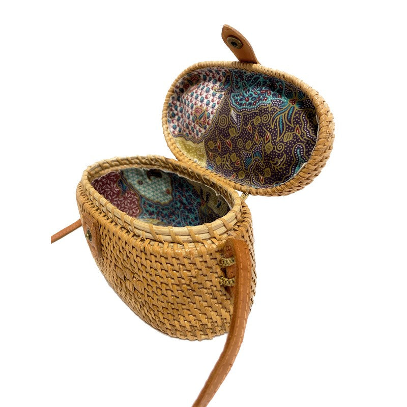 Natural Oval Rattan Handbag | Crossbody