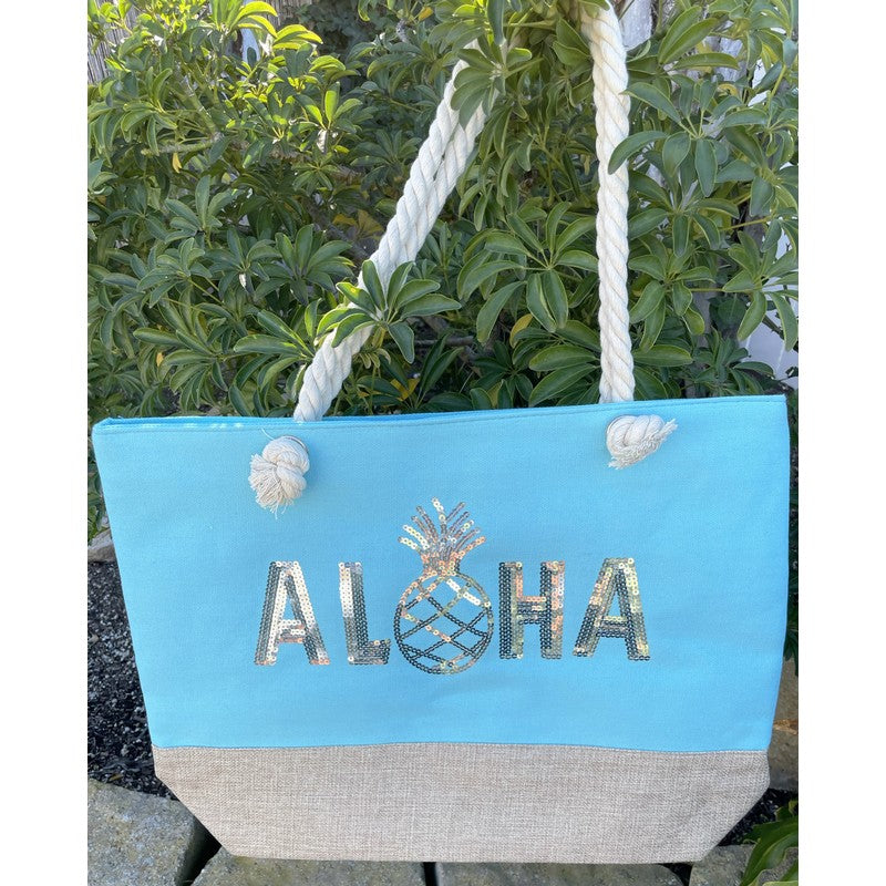 "Aloha" Pineapple Beach Bag or Tote