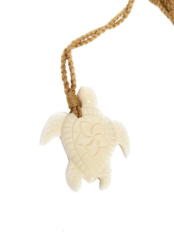 Sea Turtle (Honu) Necklace w/ Plumeria Flower