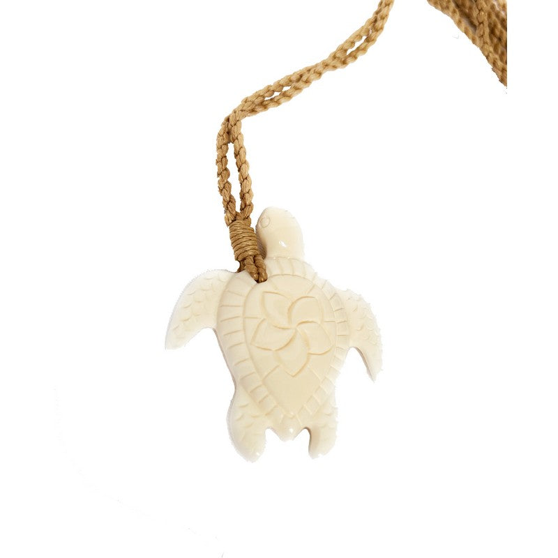Sea Turtle (Honu) Necklace w/ Plumeria Flower
