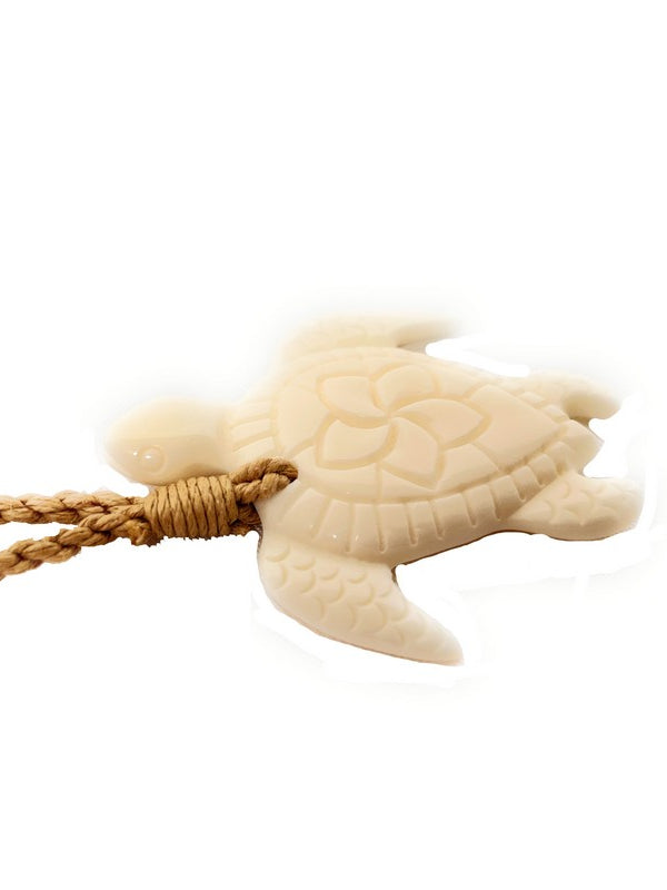 Sea Turtle (Honu) Necklace w/ Plumeria Flower
