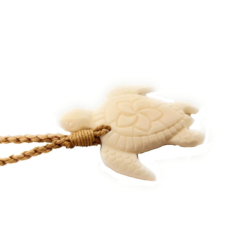 Sea Turtle (Honu) Necklace w/ Plumeria Flower