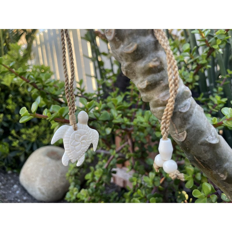 Sea Turtle (Honu) Necklace w/ Plumeria Flower