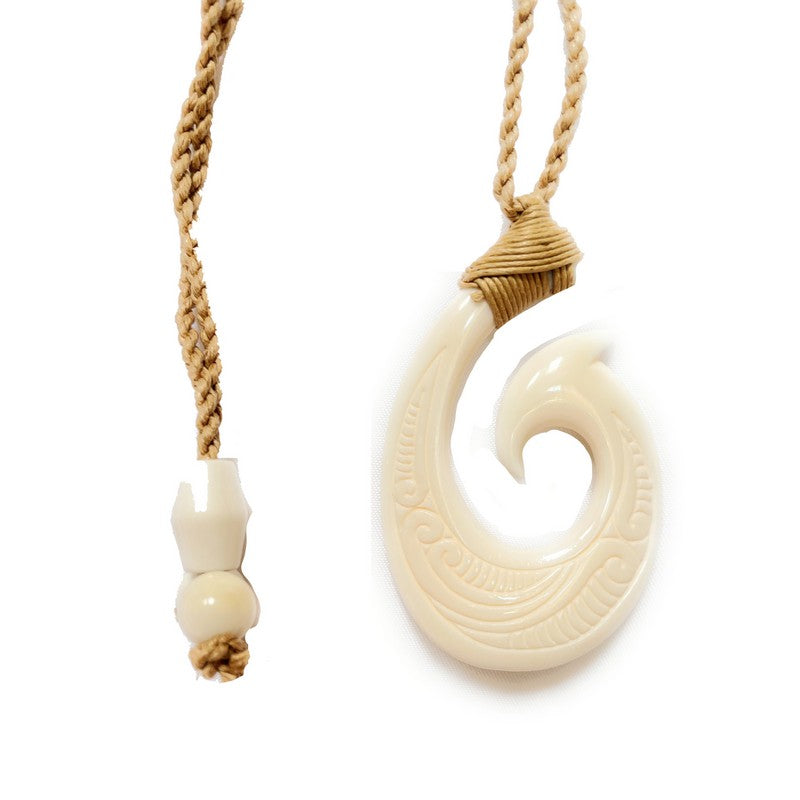 Buffalo Bone Fish Hook w/ Engravings
