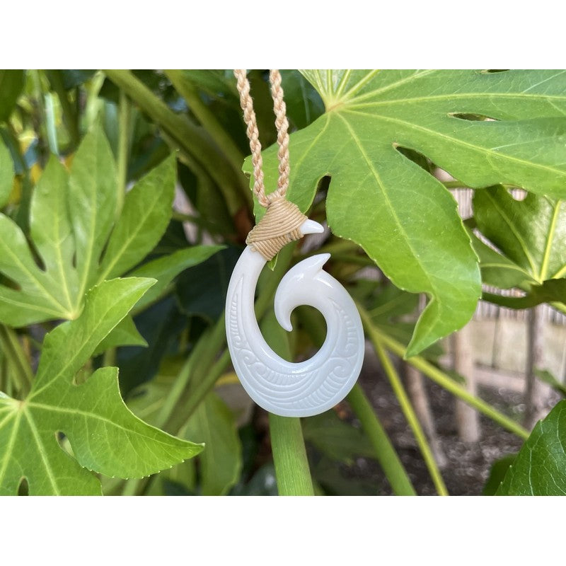Buffalo Bone Fish Hook w/ Engravings
