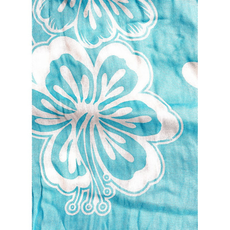 Hibiscus & Plumeria Tie Long Dress Aqua