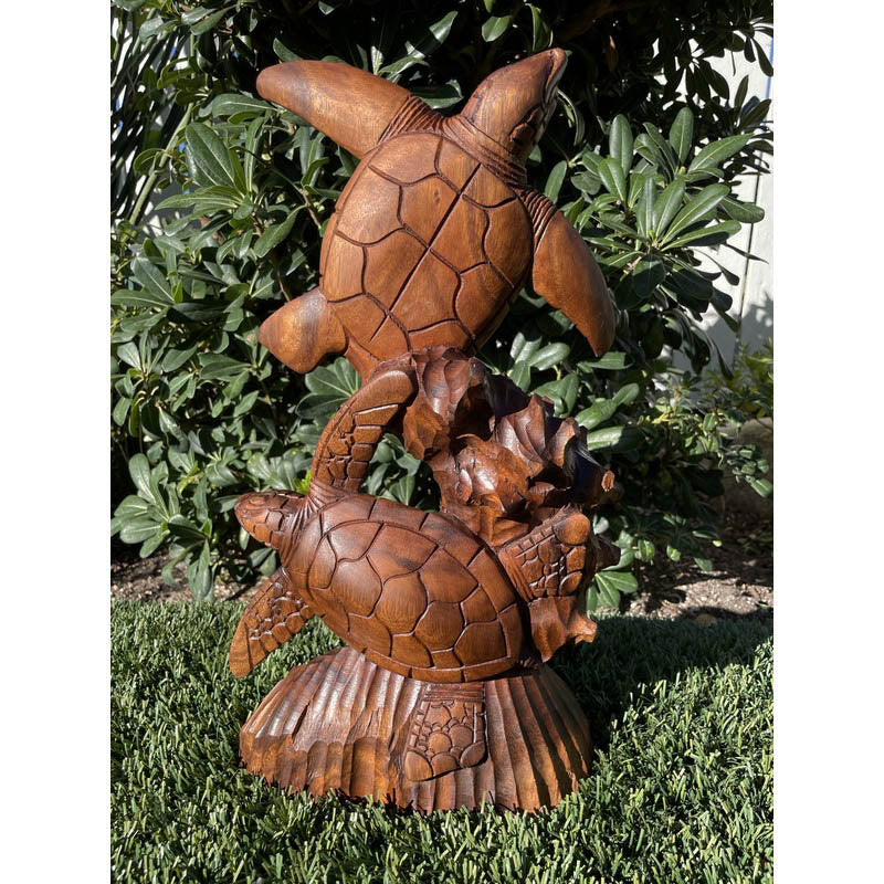 Standing Hawaiian Sea Turtle16 " | Ocean Life Carving