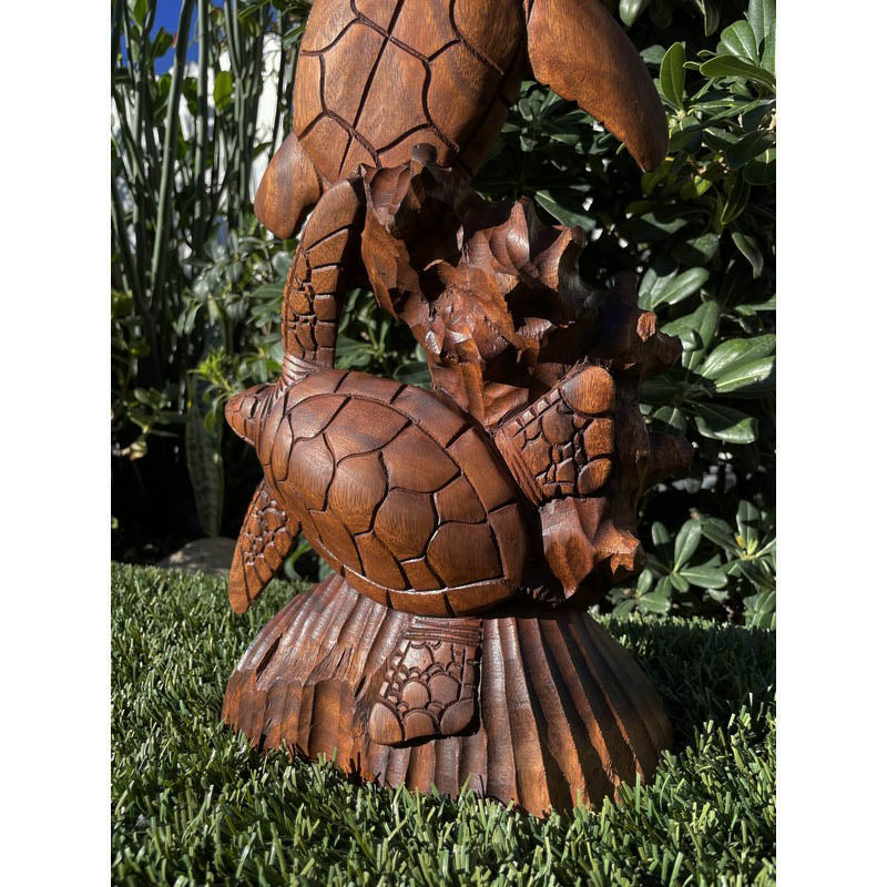 Standing Hawaiian Sea Turtle16 " | Ocean Life Carving