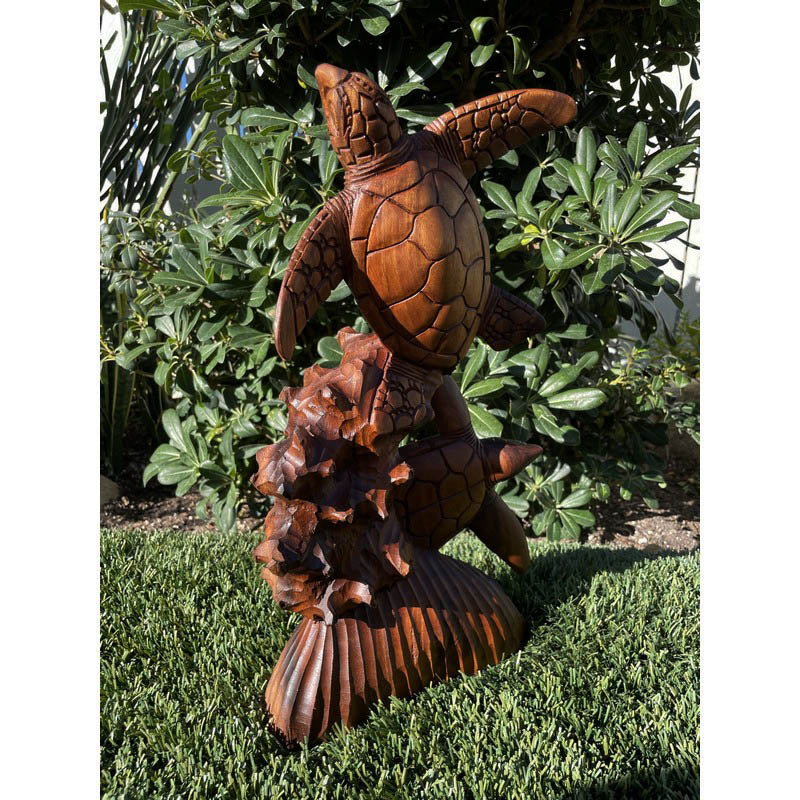 Standing Hawaiian Sea Turtle16 " | Ocean Life Carving