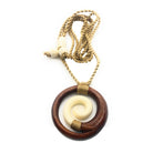 Koa and Bone Spiral Necklace