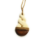 Koa and Bone Double Twist Necklace - Makana Hut