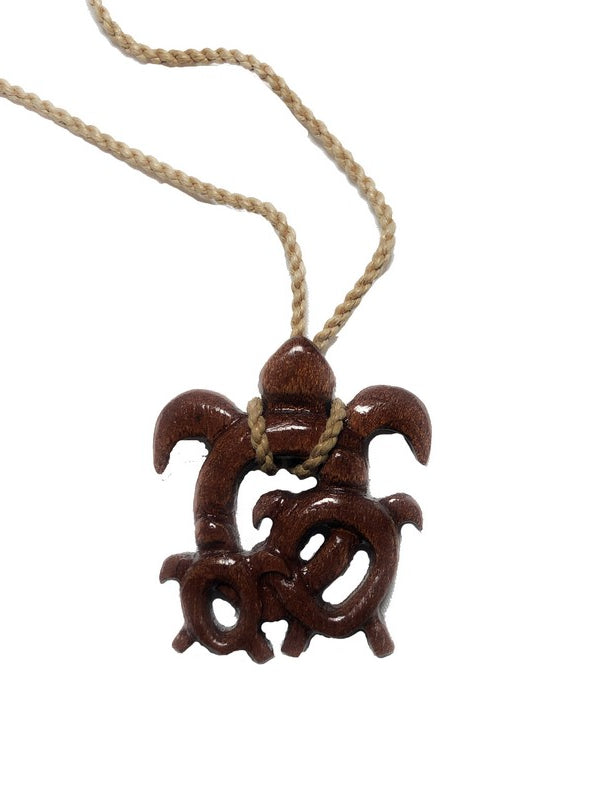 Koa Wood Ohana Honu Necklace