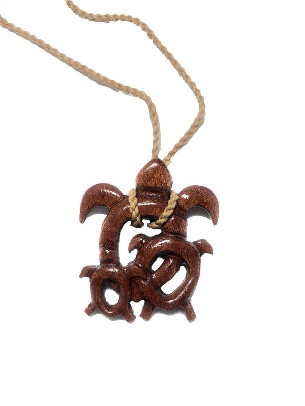 Koa Wood Ohana Honu Necklace