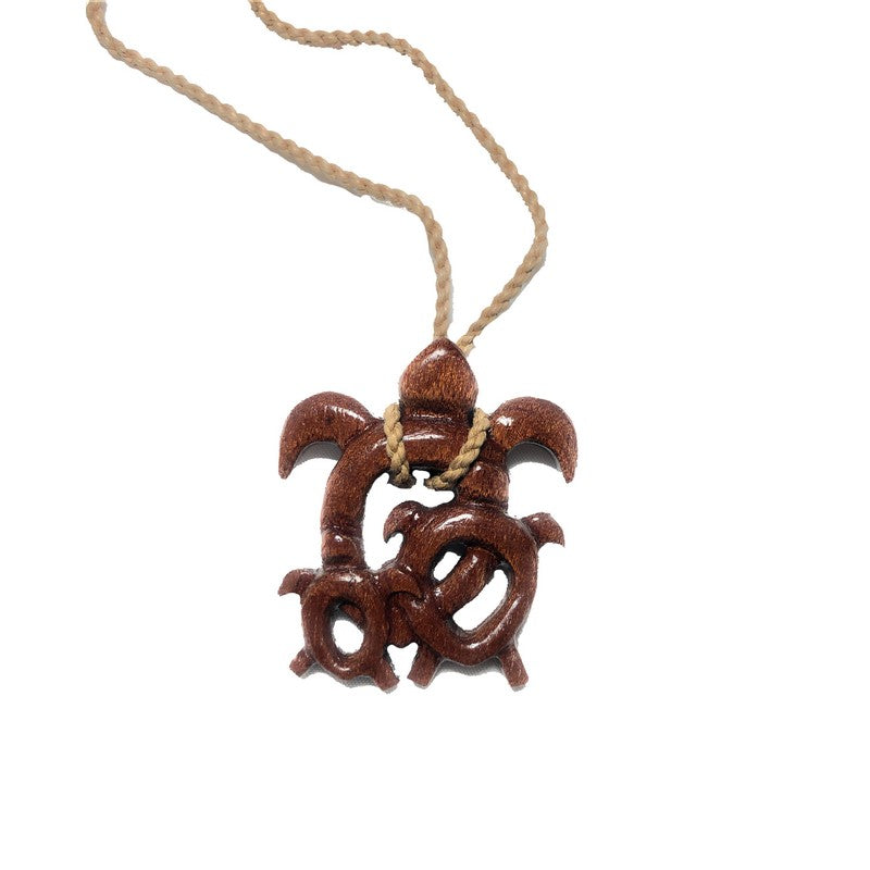 Koa Wood Ohana Honu Necklace