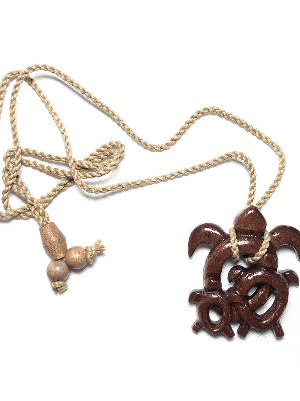 Koa Wood Ohana Honu Necklace