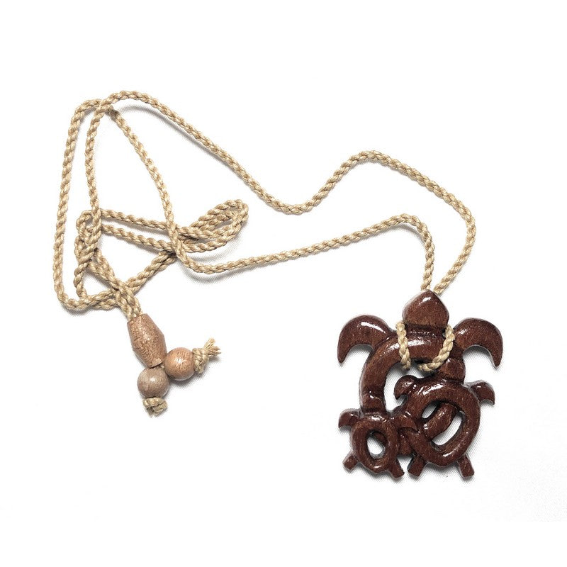 Koa Wood Ohana Honu Necklace